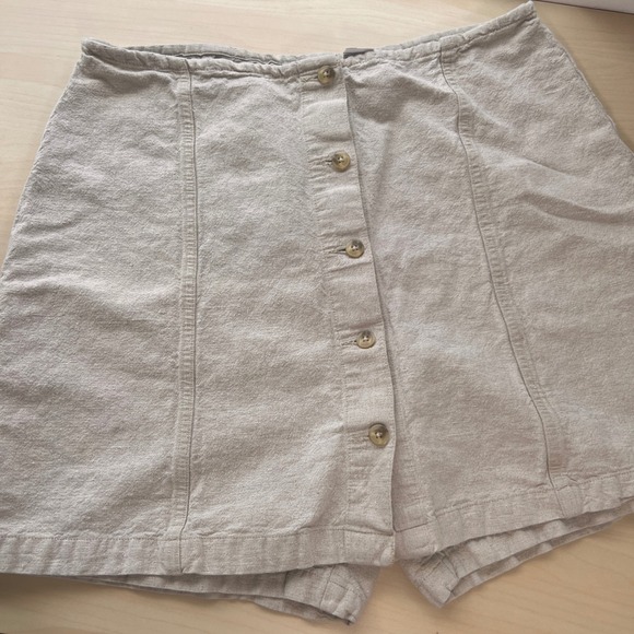 Cherokee Pants - Cherokee Skort Women 16 Beige Linen Cotton Button Front Mini Skirt Vintage